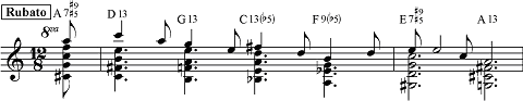 Image of "They Can’t Take that Away from Me" excerpt in staff notation.
